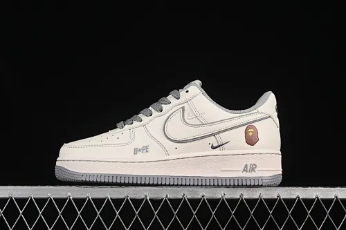 All categories Nk Air Force 1 Air Force series Nk Air Force 1 Low Air Force low top Nike Air Force 1'07 Low Bape co-branded beige gray stars Air Force 1 low top casual sneakers HH7518-065